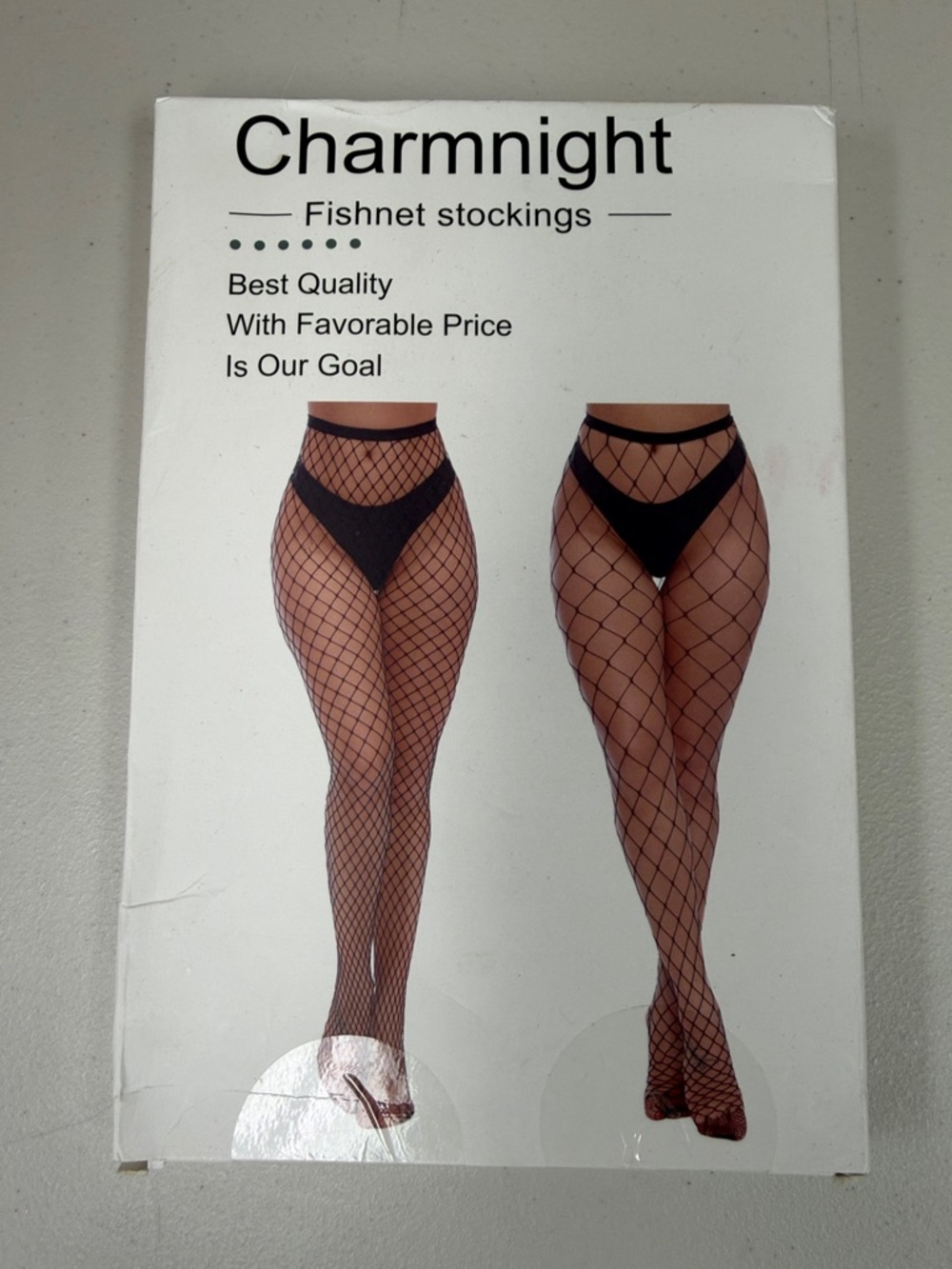 Charmnight Fishnet Stockings - Black s-xxxl women’s high waist pantyhose 2 pack